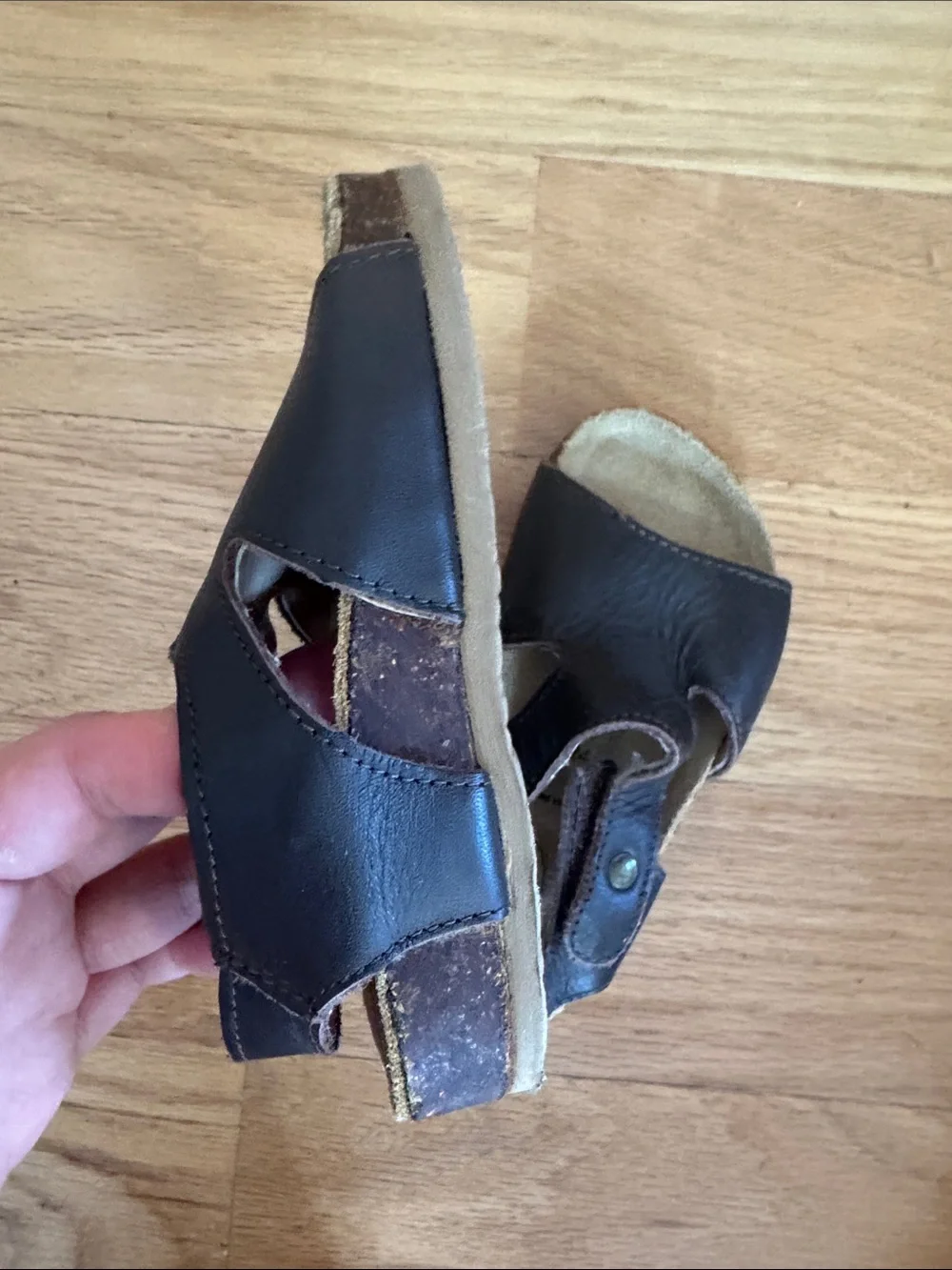 Old Soles Dark Brown Leather Baby Sandals